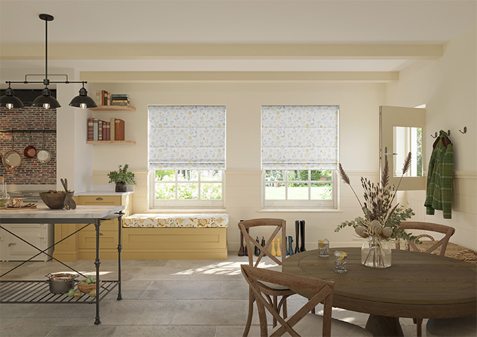 Floral Whimsy, Burnt Yellow - Twist&Fit Roman Blind - Image 8